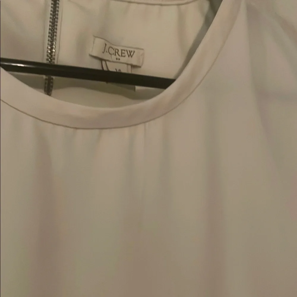 J. Crew Off White Ruffled Cap Sleeve Blouse